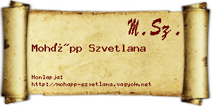 Mohápp Szvetlana névjegykártya